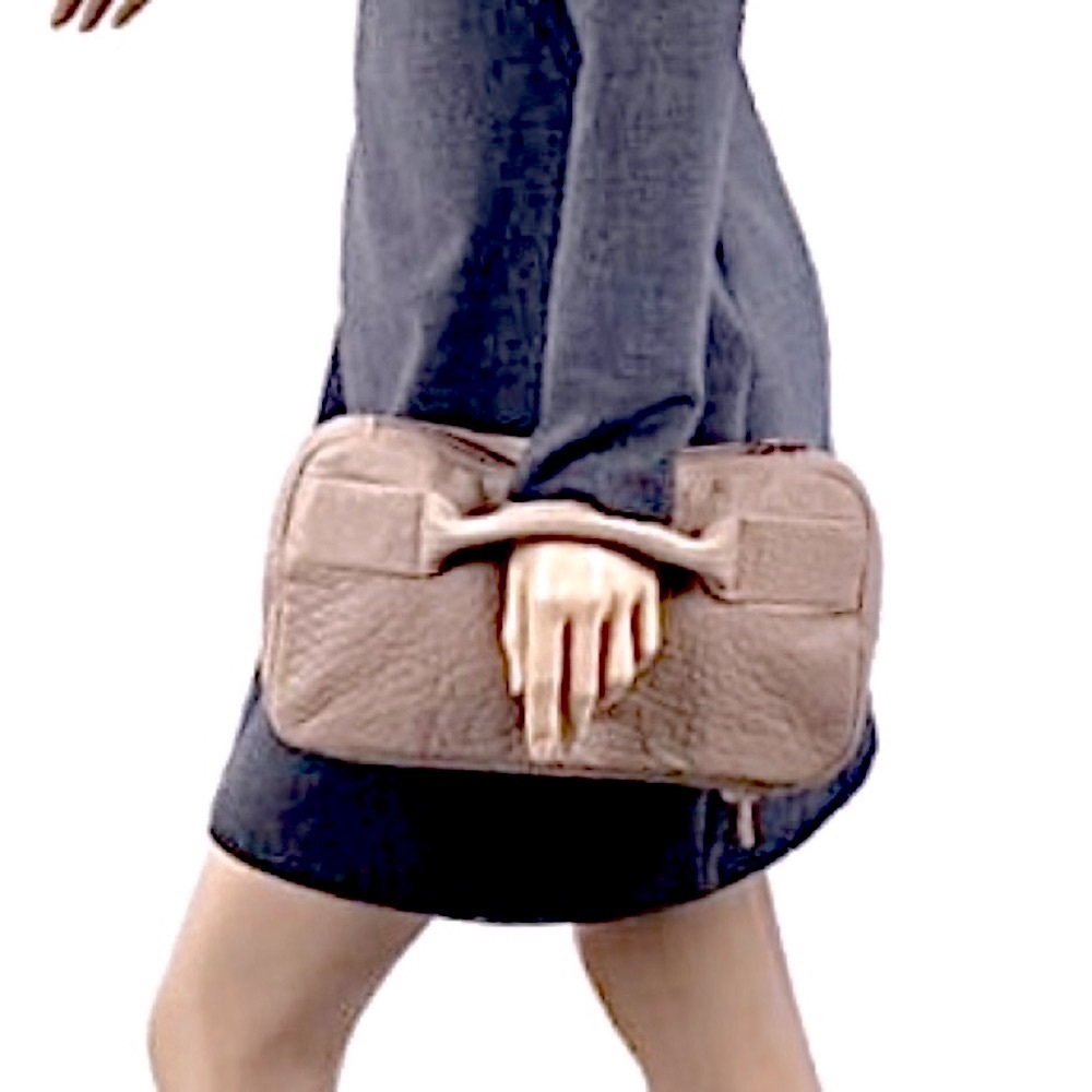 Alexander Wang Pebbled Leather Rocco Latte Clutch
